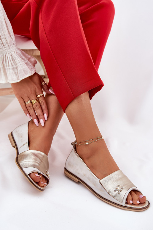 Piel Estilo elegante bailarinasOdkrytymi Palcami Zazoo 1865 color dorado Przecierany Piel Estilo elegante bailarinasOdkrytymi Palcami Zazoo 1865 color dorado Przecierany