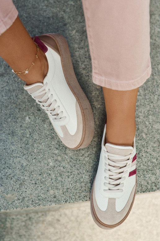 Piel Zapatillas modelo zapatos. Femenino con una plataforma Zazoo N1234 beige-borgoña Piel Zapatillas modelo zapatos. Femenino con una plataforma Zazoo N1234 beige-borgoña