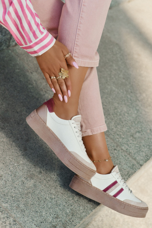 Piel Zapatillas modelo zapatos. Femenino con una plataforma Zazoo N1234 beige-borgoña Piel Zapatillas modelo zapatos. Femenino con una plataforma Zazoo N1234 beige-borgoña