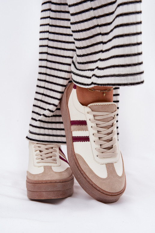 Piel Zapatillas modelo zapatos. Femenino con una plataforma Zazoo N1234 beige-borgoña Piel Zapatillas modelo zapatos. Femenino con una plataforma Zazoo N1234 beige-borgoña