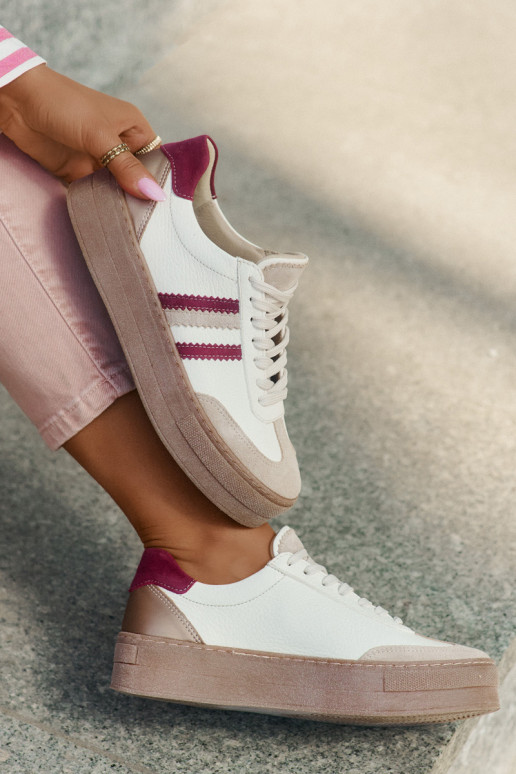 Piel Zapatillas modelo zapatos. Femenino con una plataforma Zazoo N1234 beige-borgoña Piel Zapatillas modelo zapatos. Femenino con una plataforma Zazoo N1234 beige-borgoña