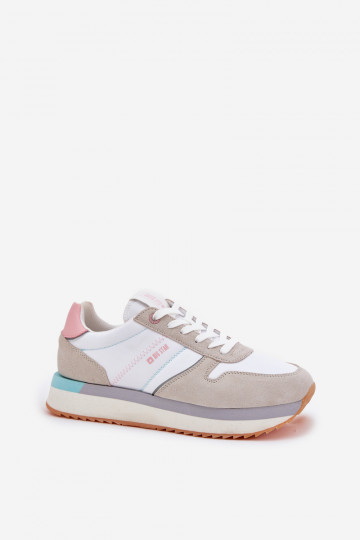 Zapatillas deportivas de ante para mujeres Big Star RR274A047 HI-POLY SYSTEM color arena-blanco 2