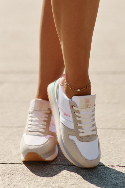 de gamuza Zapatillas modelo zapatos. Femenino Big Star RR274A047 HI-POLY SYSTEM beige-el color blanco de gamuza Zapatillas modelo zapatos. Femenino Big Star RR274A047 HI-POLY SYSTEM beige-el color blanco