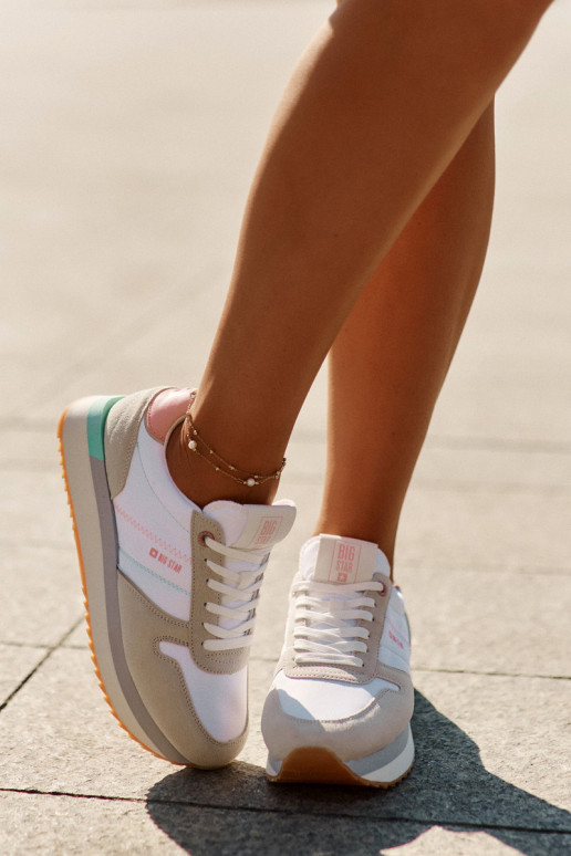 de gamuza Zapatillas modelo zapatos. Femenino Big Star RR274A047 HI-POLY SYSTEM beige-el color blanco de gamuza Zapatillas modelo zapatos. Femenino Big Star RR274A047 HI-POLY SYSTEM beige-el color blanco