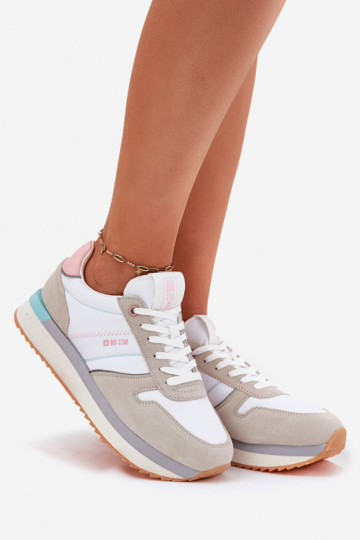 de gamuza Zapatillas modelo zapatos. Femenino Big Star RR274A047 HI-POLY SYSTEM beige-el color blanco de gamuza Zapatillas modelo zapatos. Femenino Big Star RR274A047 HI-POLY SYSTEM beige-el color blanco