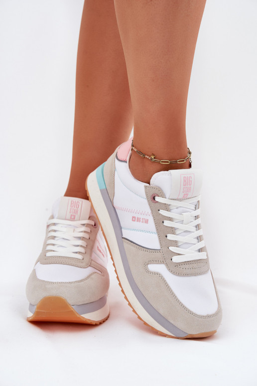 de gamuza Zapatillas modelo zapatos. Femenino Big Star RR274A047 HI-POLY SYSTEM beige-el color blanco de gamuza Zapatillas modelo zapatos. Femenino Big Star RR274A047 HI-POLY SYSTEM beige-el color blanco