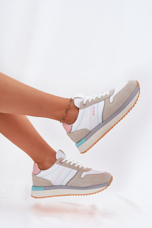 de gamuza Zapatillas modelo zapatos. Femenino Big Star RR274A047 HI-POLY SYSTEM beige-el color blanco de gamuza Zapatillas modelo zapatos. Femenino Big Star RR274A047 HI-POLY SYSTEM beige-el color blanco