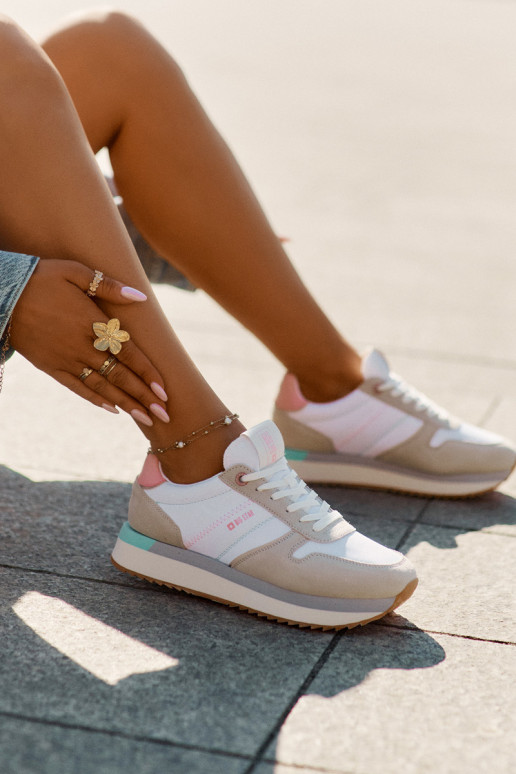 de gamuza Zapatillas modelo zapatos. Femenino Big Star RR274A047 HI-POLY SYSTEM beige-el color blanco de gamuza Zapatillas modelo zapatos. Femenino Big Star RR274A047 HI-POLY SYSTEM beige-el color blanco