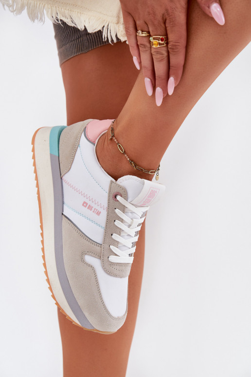 de gamuza Zapatillas modelo zapatos. Femenino Big Star RR274A047 HI-POLY SYSTEM beige-el color blanco de gamuza Zapatillas modelo zapatos. Femenino Big Star RR274A047 HI-POLY SYSTEM beige-el color blanco