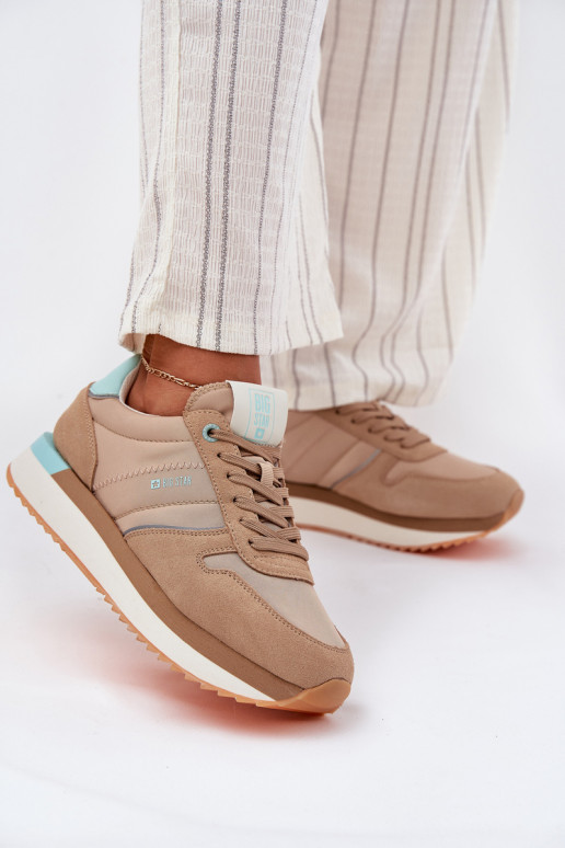 de gamuza Zapatillas modelo zapatos. Femenino Big Star RR274A048 HI-POLY SYSTEM beige de gamuza Zapatillas modelo zapatos. Femenino Big Star RR274A048 HI-POLY SYSTEM beige