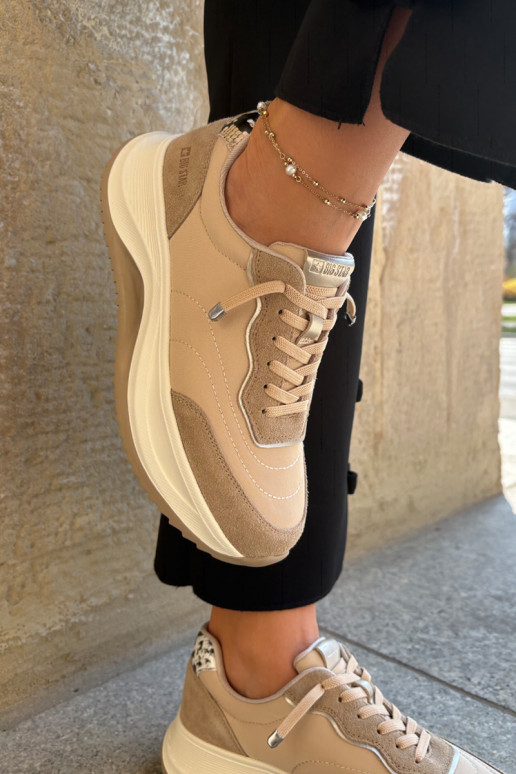 de gamuza Zapatillas modelo zapatos. Femenino con una plataforma Big Star RR274A345 HI-POLY SYSTEM beige de gamuza Zapatillas modelo zapatos. Femenino con una plataforma Big Star RR274A345 HI-POLY SYSTEM beige
