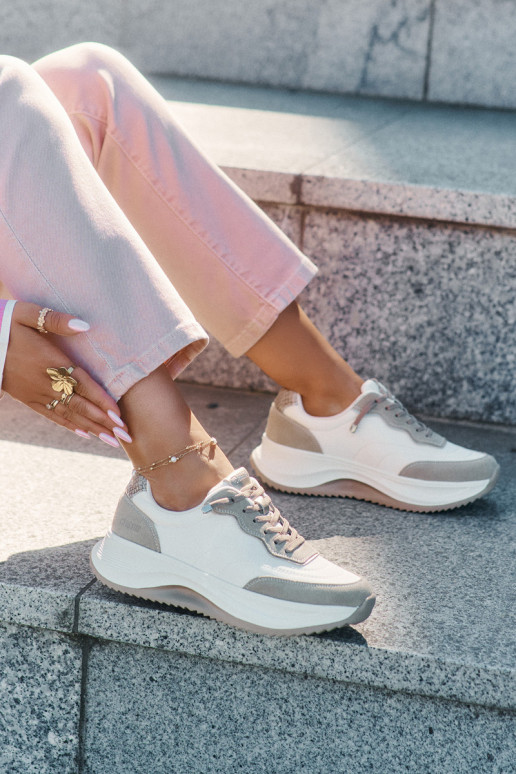 de gamuza Zapatillas modelo zapatos. Femenino con una plataforma Big Star RR274A344 HI-POLY SYSTEM beige de gamuza Zapatillas modelo zapatos. Femenino con una plataforma Big Star RR274A344 HI-POLY SYSTEM beige