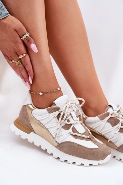 Piel zapatos Zapatillas modelo zapatos. Femenino Artiker 56C1738 beige-color dorado Piel zapatos Zapatillas modelo zapatos. Femenino Artiker 56C1738 beige-color dorado