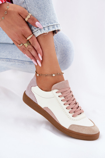 Zapatillas de cuero para mujeres Zazoo N1220 blancas