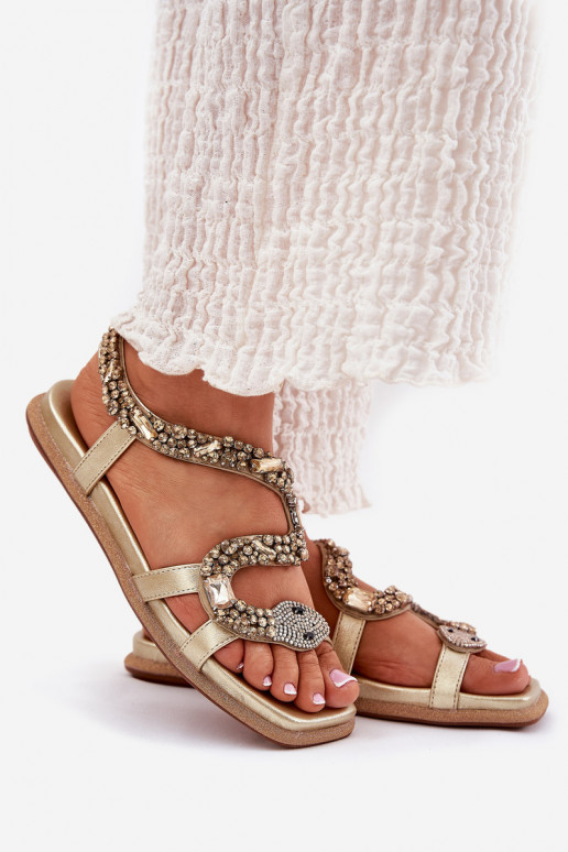 Sandalias de mujer Con decoración con imitación de piel de serpiente Eko Piel Artiker 56C1362 color dorado Sandalias de mujer Con decoración con imitación de piel de serpiente Eko Piel Artiker 56C1362 color dorado