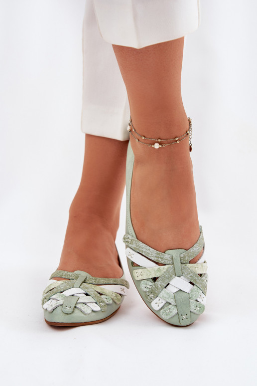 Femenino bailarinas Tiene queciejka 01358-50 color menta Femenino bailarinas Tiene queciejka 01358-50 color menta