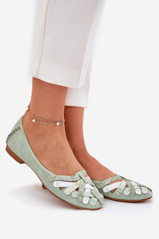 Femenino bailarinas Tiene queciejka 01358-50 color menta Femenino bailarinas Tiene queciejka 01358-50 color menta