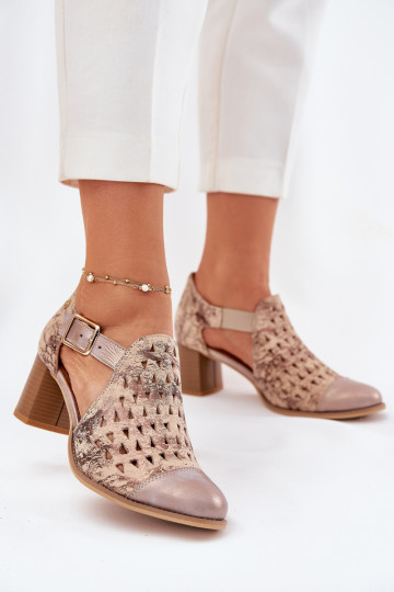 Femenino Piel Botas caladas Tiene queciejka 04962-43 beige-color dorado 2