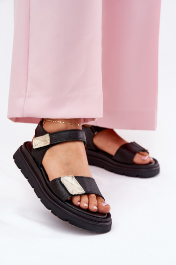Sandalias de mujer con plataforma Zazoo 40443 color negro 2