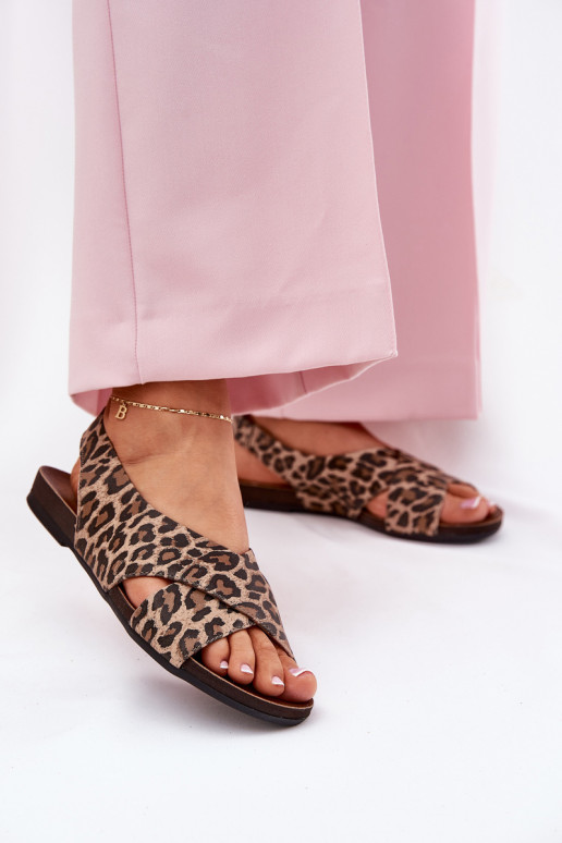sandalias Piel Femenino con estampados de piel de leopardo color marrón Zazoo 40407 sandalias Piel Femenino con estampados de piel de leopardo color marrón Zazoo 40407