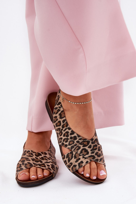 sandalias Piel Femenino con estampados de piel de leopardo color marrón Zazoo 40407 sandalias Piel Femenino con estampados de piel de leopardo color marrón Zazoo 40407