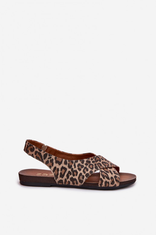 sandalias Piel Femenino con estampados de piel de leopardo color marrón Zazoo 40407 sandalias Piel Femenino con estampados de piel de leopardo color marrón Zazoo 40407