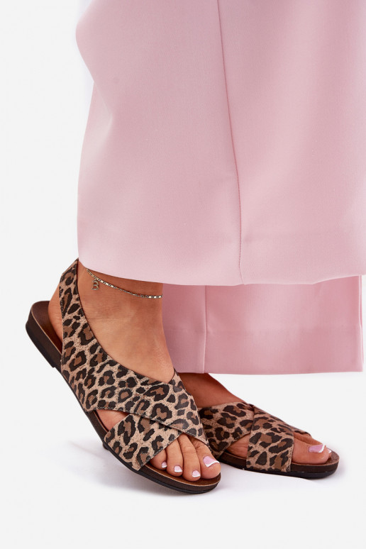 sandalias Piel Femenino con estampados de piel de leopardo color marrón Zazoo 40407 sandalias Piel Femenino con estampados de piel de leopardo color marrón Zazoo 40407