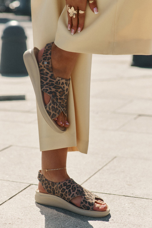 Zazoo 40392 Sandalias de mujer Femenino con estampados de piel de leopardo color marrón Zazoo 40392 Sandalias de mujer Femenino con estampados de piel de leopardo color marrón