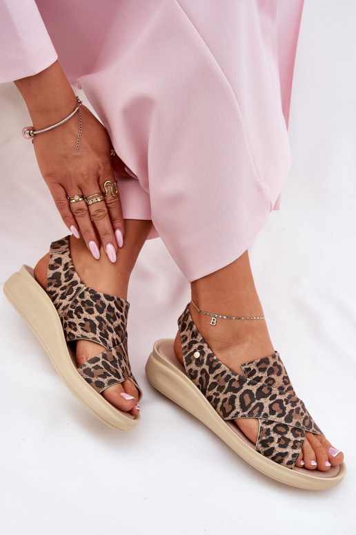 Zazoo 40392 Sandalias de mujer Femenino con estampados de piel de leopardo color marrón Zazoo 40392 Sandalias de mujer Femenino con estampados de piel de leopardo color marrón