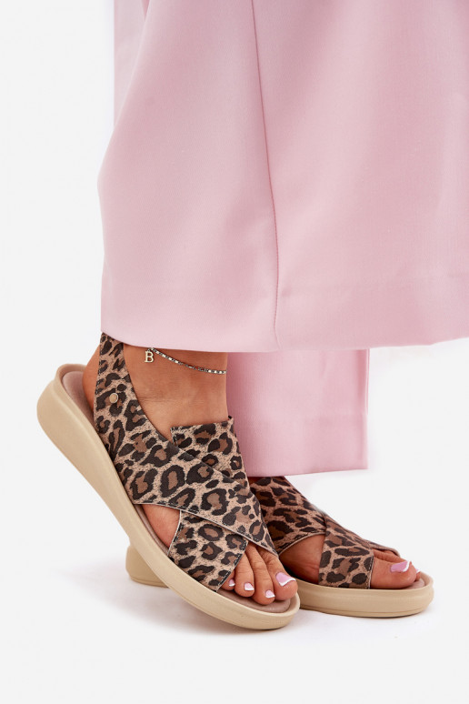 Zazoo 40392 Sandalias de mujer Femenino con estampados de piel de leopardo color marrón Zazoo 40392 Sandalias de mujer Femenino con estampados de piel de leopardo color marrón