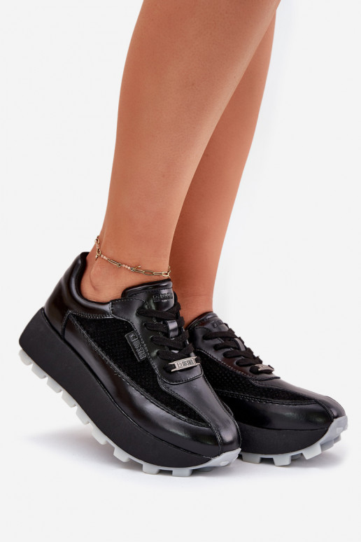 Piel Femenino Zapatillas modelo zapatos. con una plataforma Big Star RR274873 HI-POLY SYSTEM de color negro Piel Femenino Zapatillas modelo zapatos. con una plataforma Big Star RR274873 HI-POLY SYSTEM de color negro