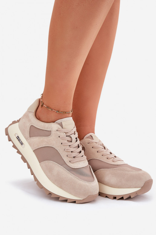 de gamuza Zapatillas modelo zapatos. con una plataforma Femenino Big Star RR274897 HI-POLY SYSTEM beige