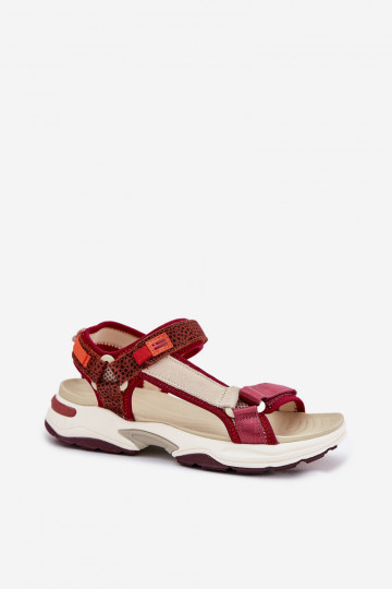 Sandalias de mujer con cierres adhesivos D.Franklin DFSH406003 color burdeos 2
