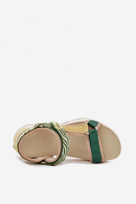 Sandalias de mujer con sujetadores adhesivos D.Franklin DFSH406003 color verde Sandalias de mujer con sujetadores adhesivos D.Franklin DFSH406003 color verde