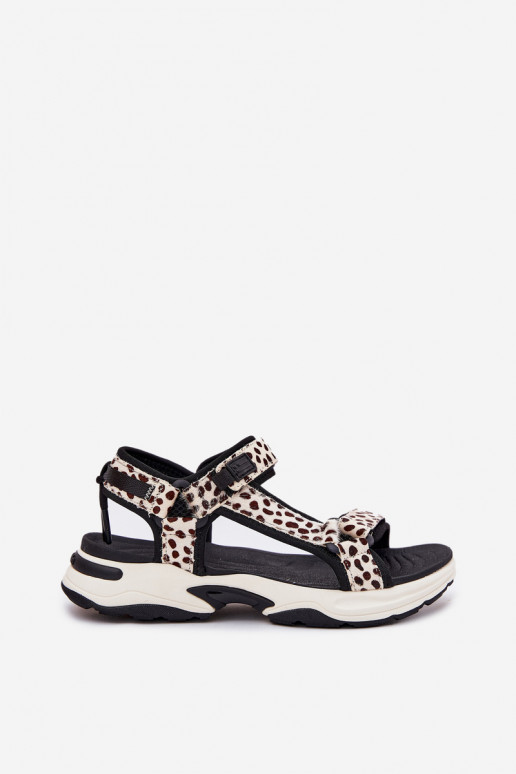 Sandalias de mujer con sujetadores adhesivos D.Franklin DFSH406002 Negro y-beige Sandalias de mujer con sujetadores adhesivos D.Franklin DFSH406002 Negro y-beige