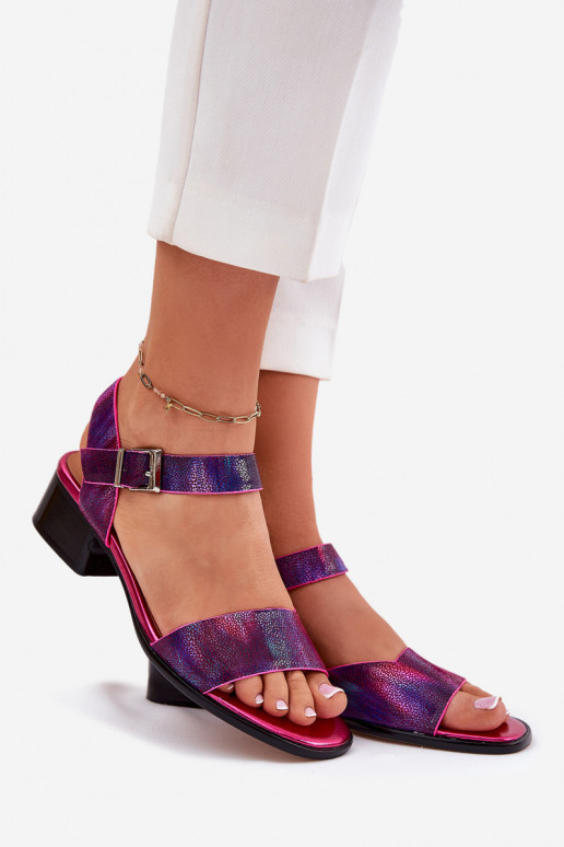 Sandalias de mujer Femenino con tacones Tiene queciejka N6802-15 color rosa