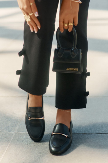 Piel zapatos mocasines de mujer Tiene queciejka K6809-01 de color negro 2