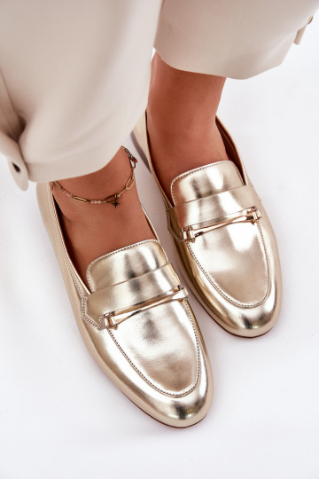 Mocasines de cuero para mujer Tai Turiciejka K6809-25 dorados 2