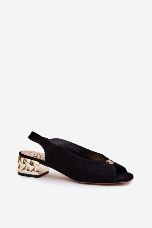 de gamuza Estilo elegante Sandalias de mujer CheBello 4724 de color negro de gamuza Estilo elegante Sandalias de mujer CheBello 4724 de color negro