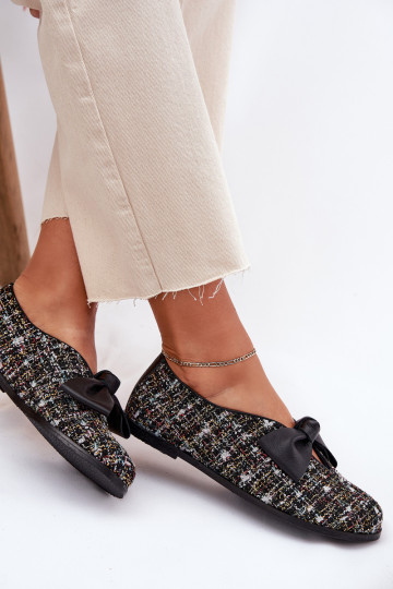 bailarinas con cintas Laura Messi 2921 de color negro