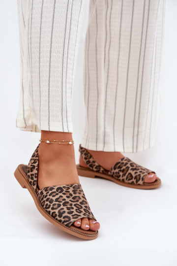 Zazoo 40327 zapatillas de piel slip-on con estampado de leopardo 2