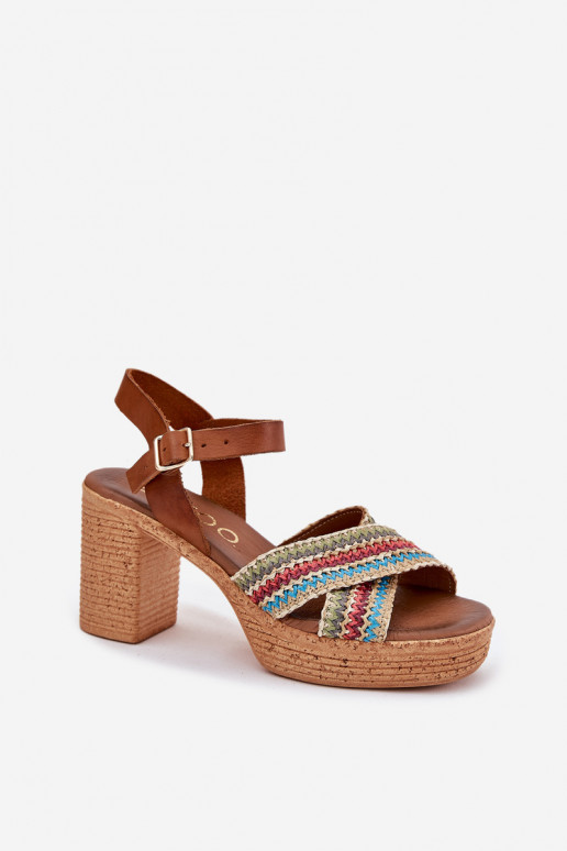 Sandalias de mujer con tacones. Con Trenza a pasarkach Zazoo 40460 color marrón Sandalias de mujer con tacones. Con Trenza a pasarkach Zazoo 40460 color marrón