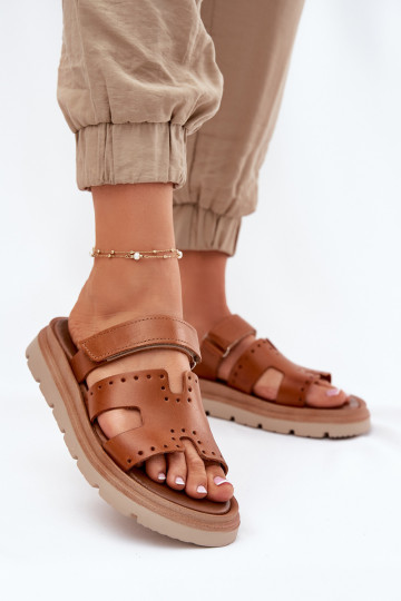 zapatillas de mujerActivadoturalnej Skóry con una plataforma Zazoo 40440 color marrón 2