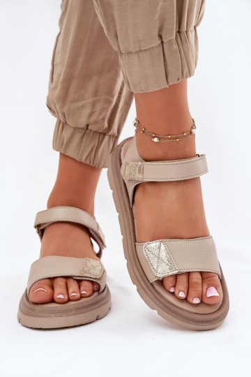 Sandalias de mujer Femenino con una plataforma Zazoo 40443 beige