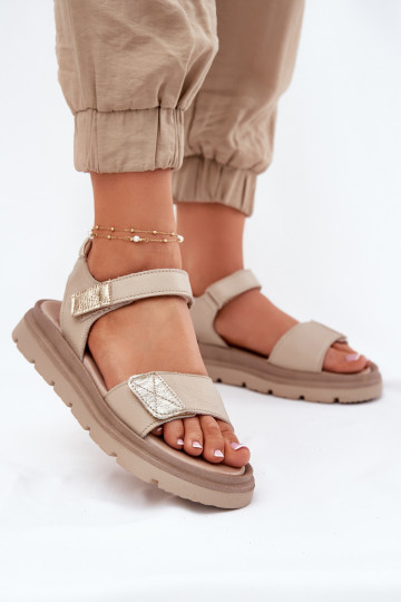 Sandalias de mujer Femenino con una plataforma Zazoo 40443 beige 2