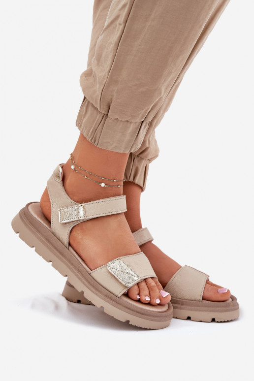 Sandalias de mujer Femenino con una plataforma Zazoo 40443 beige Sandalias de mujer Femenino con una plataforma Zazoo 40443 beige