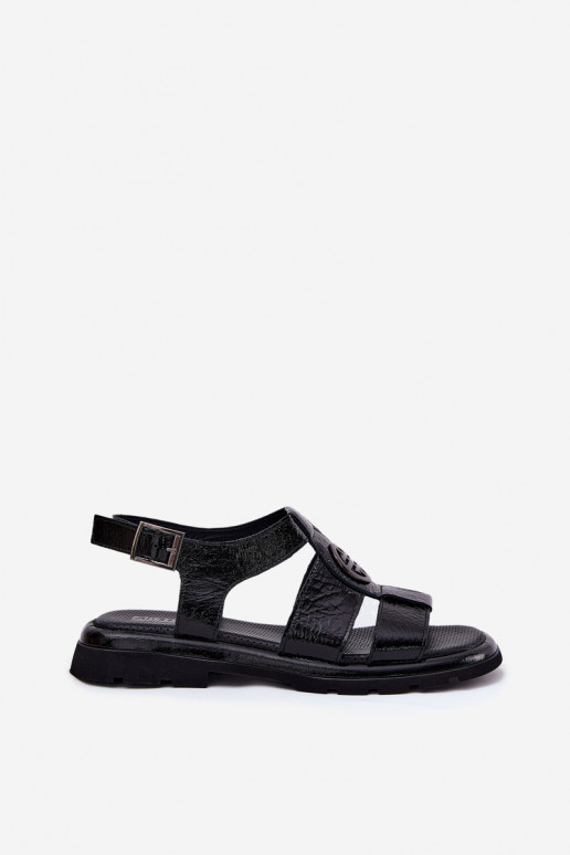 Sandalias de mujer Femenino con efecto barniz Con decoraciones Detalem Artiker 56C0691 de color negro Sandalias de mujer Femenino con efecto barniz Con decoraciones Detalem Artiker 56C0691 de color negro