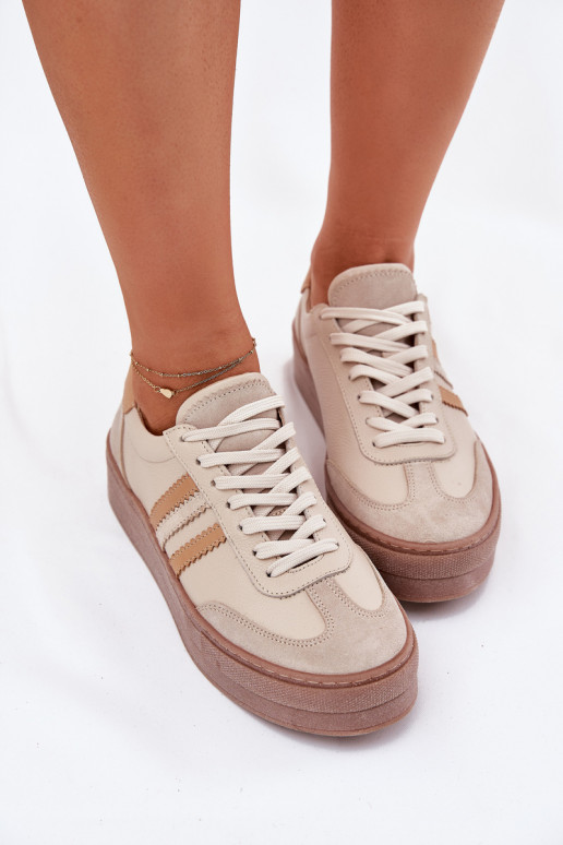 Piel Zapatillas modelo zapatos. Femenino con una plataforma Zazoo N1234 beige Piel Zapatillas modelo zapatos. Femenino con una plataforma Zazoo N1234 beige