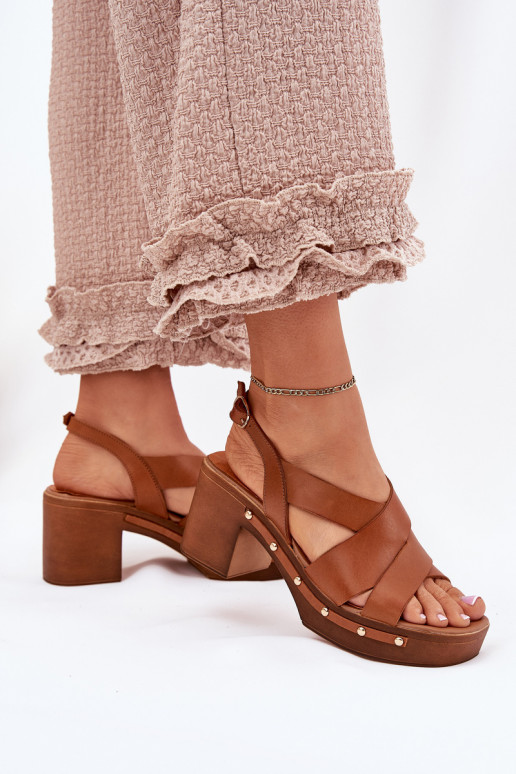 Sandalias de mujer con tacones. Zazoo 1081 color marrón Sandalias de mujer con tacones. Zazoo 1081 color marrón