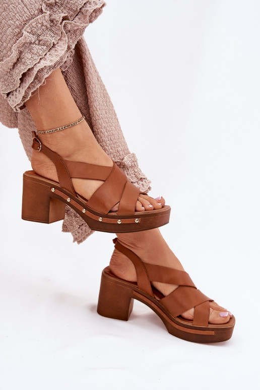 Sandalias de mujer con tacones. Zazoo 1081 color marrón Sandalias de mujer con tacones. Zazoo 1081 color marrón